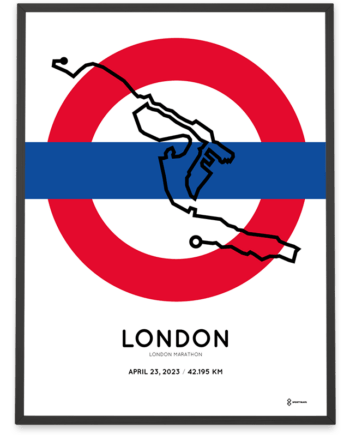 2023 London marathon Sportymaps course print