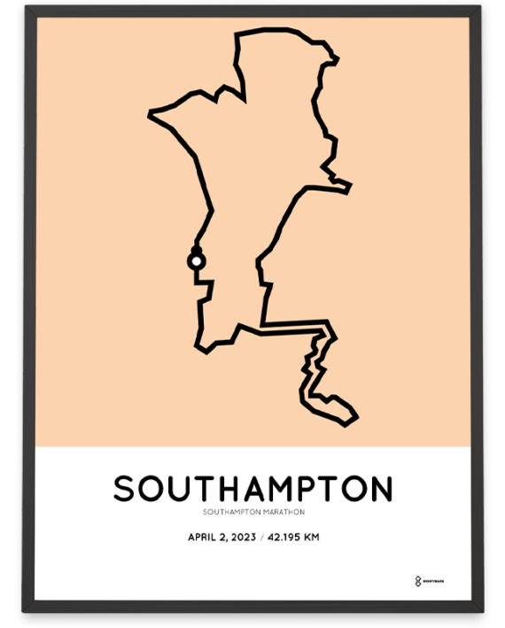 2023 Southampton marathon Sportymaps poster