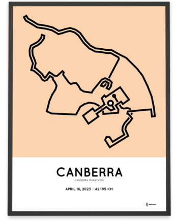 2023 canberra marathon sportymaps course poster