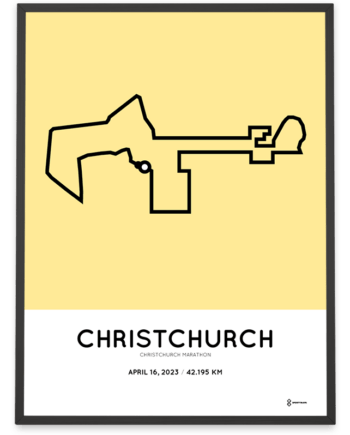 2023 christchurch marathon Sportymaps course poster