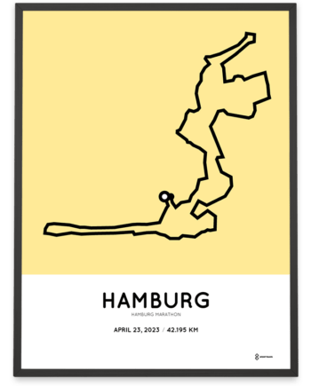 2023 hamburg marathon sportymaps strecke poster
