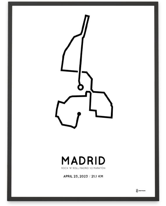 2023 madrid half marathon course print Sportymaps