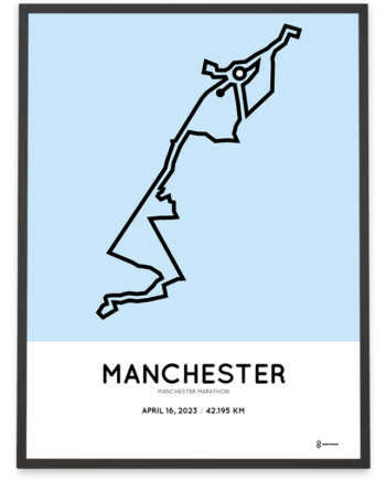 2023 manchester marathon Sportymaps course poster