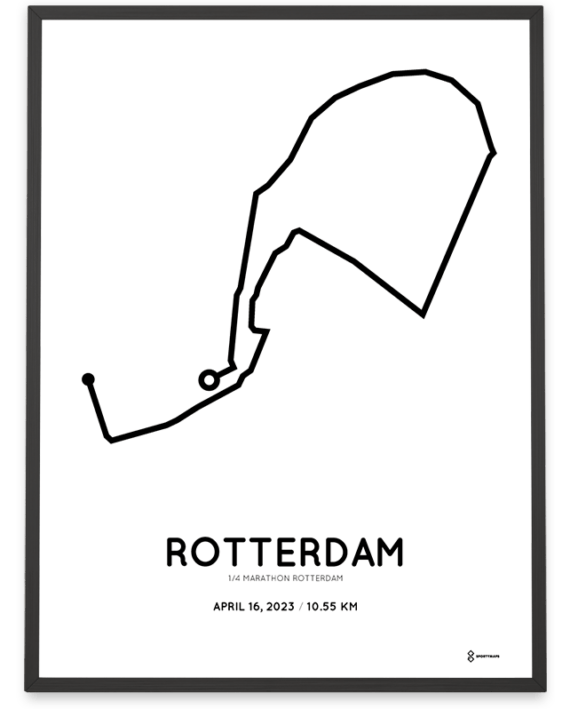 2023 rotterdam kwart marathon Sportymaps parcours poster