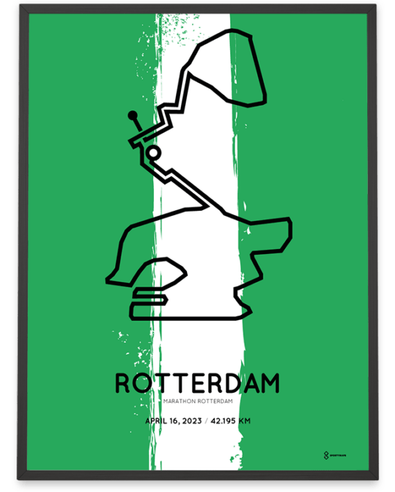 2023 rotterdam marathon sportymaps route poster