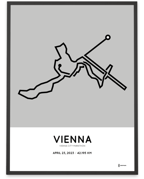2023 vienna city marathon sportymaps strecke poster