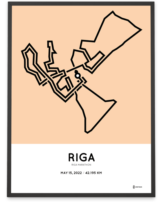 2022 Riga marathon coursemap print