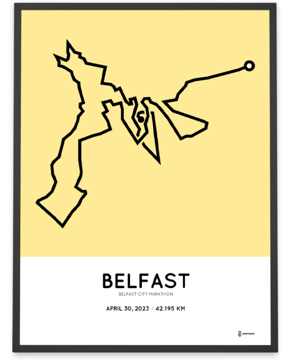 2023 Belfast City marathon course poster