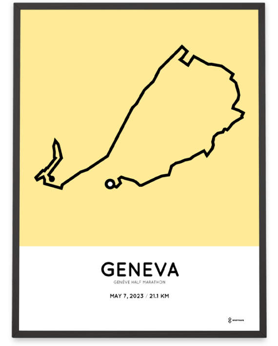 2023 Geneva half marathon sportymaps poster