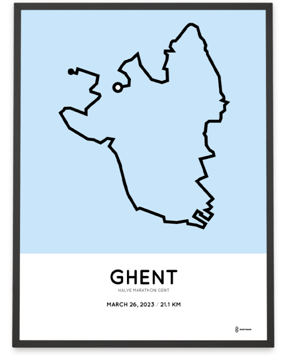 2023 Ghent half marathon parcours poster