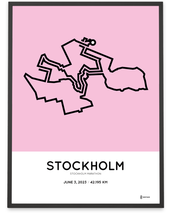 2023 Stockholm marathon course print