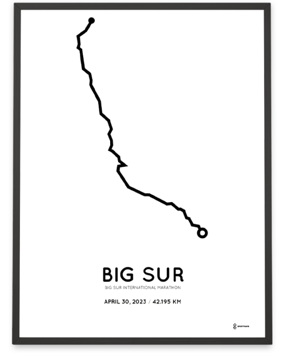 2023 big sur marathon Sportymaps course poster