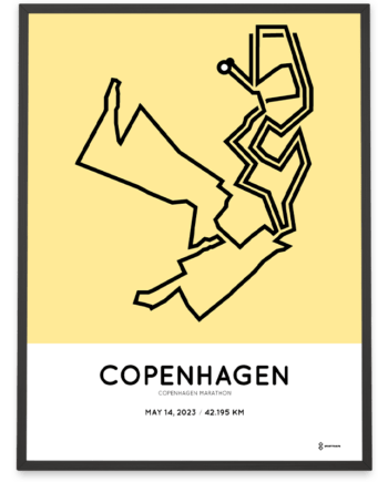 2023 copenhagen marathon parcours Sportymaps poster