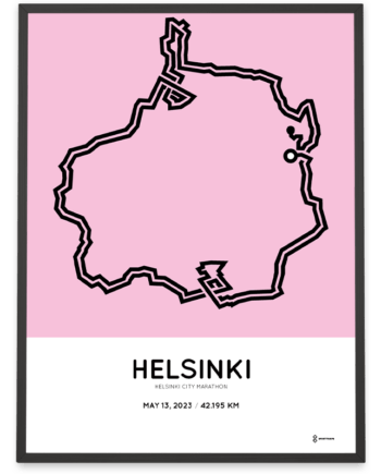 2023 helsinki city marathon course poster