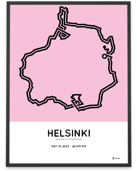 2023 helsinki city marathon course poster