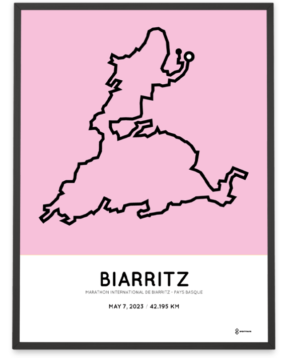 2023 Biarritz marathon parcours poster