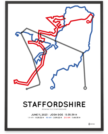 2023 Ironman 70.3 Staffordshire spotymaps print