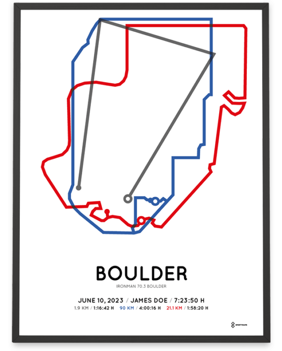 2023 Ironman 70.3 Boulder sportymaps poster