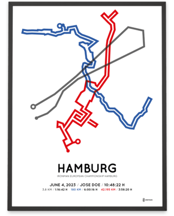 2023 Ironman Hamburg Sportymaps course poster