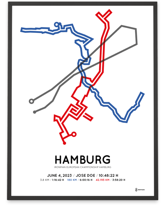 2023 Ironman Hamburg Sportymaps course poster