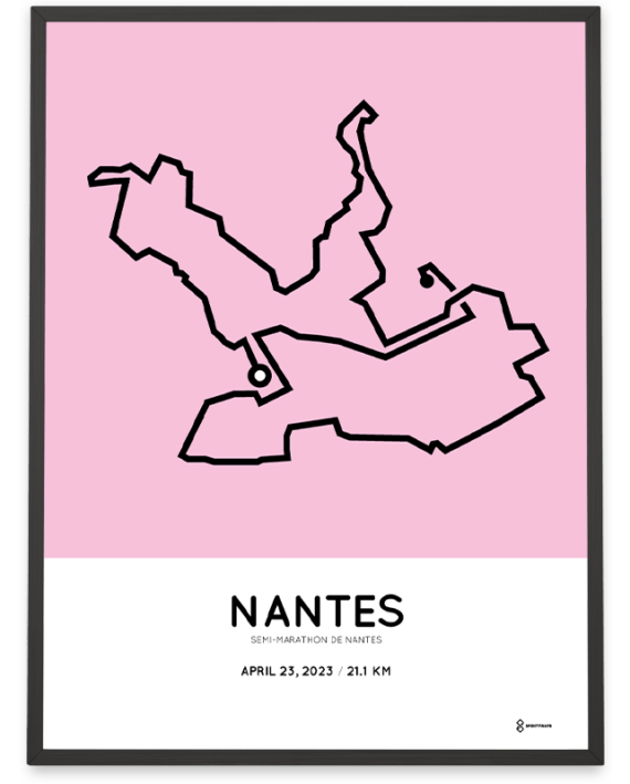 2023 Nantes half marathon parcours poster