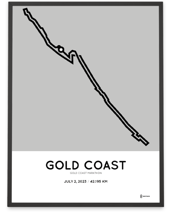 2023 gold coast marathon sportymaps poster