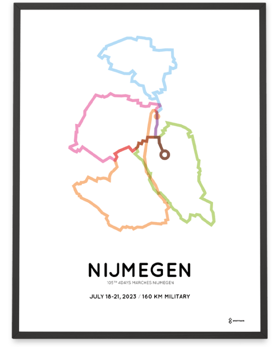 2023 Four Days marches 160 km military parcours print