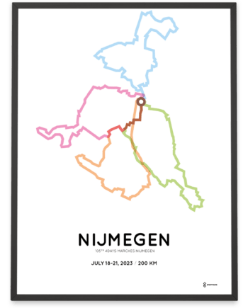 2023 Nijmeegse Vierdaagse 200 km parcours poster