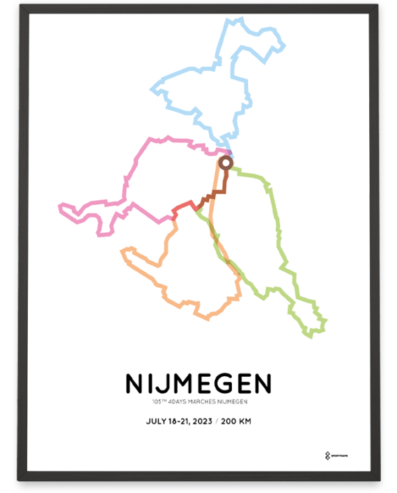2023 Nijmeegse Vierdaagse 200 km parcours poster