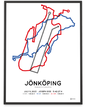 2023 ironman 70.3 Jönköping Sportymaps course poster