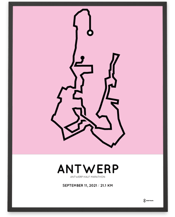 2021 Antwerp half marathon parcours poster