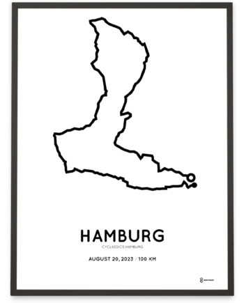 2023 cyclassics hamburg 100km sportymaps course print