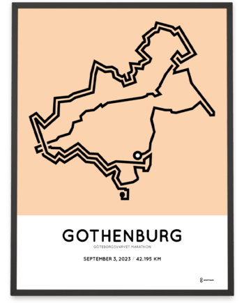 2023 göteborgsvarvet marathon sportymaps course poster