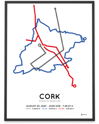 2023 ironman 70.3 cork routemap print