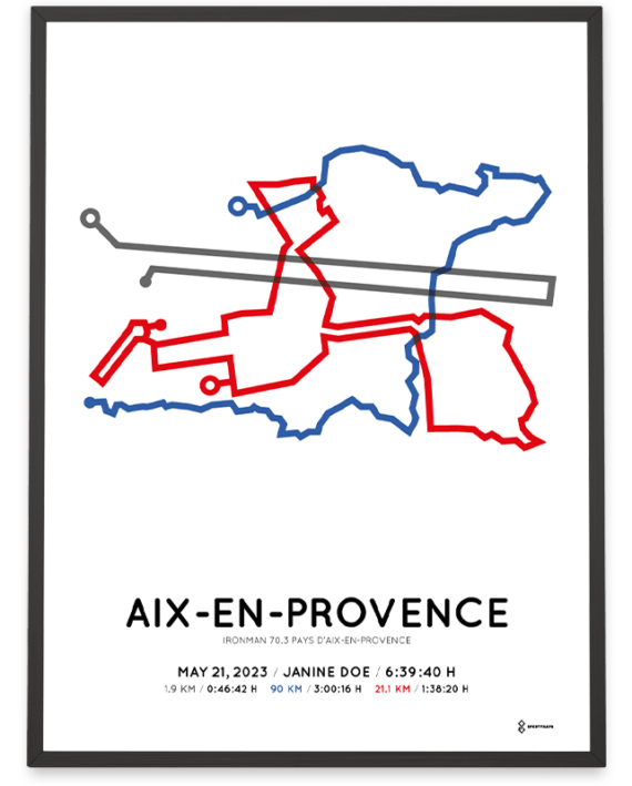2023 ironman 70.3 pays d'aix-en-provence course poster