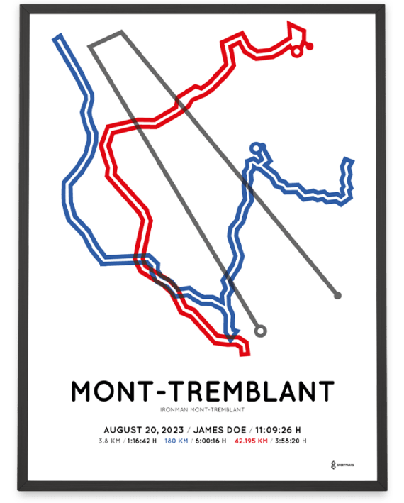 2023 ironman mont-tremblant Sportymaps course print