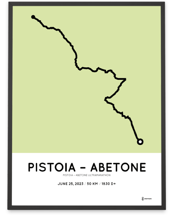 2023 pistoia-abetone ultramarathon Sportymaps course poster