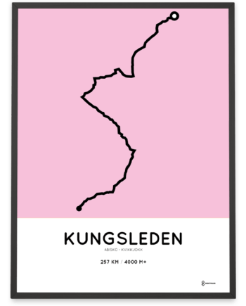 kungsleden trail (abisko-kvikkjokk) routemap print