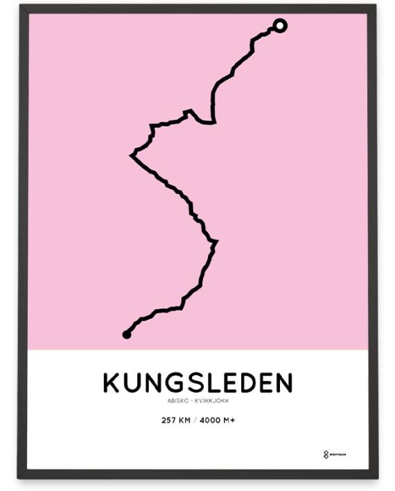 kungsleden trail (abisko-kvikkjokk) routemap print