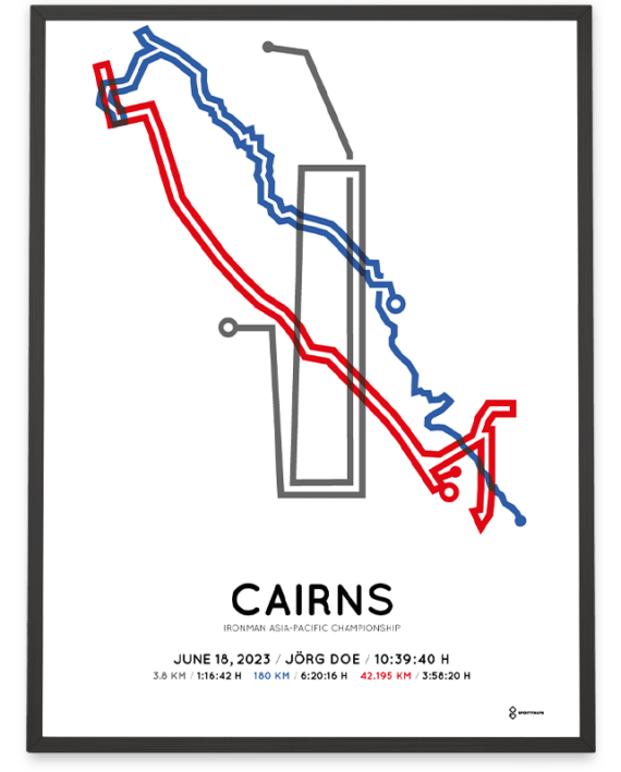 2023 Ironman Cairns Sportymaps course print