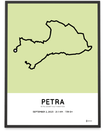 2023 Petra Desert half marathon sportymaps course poster