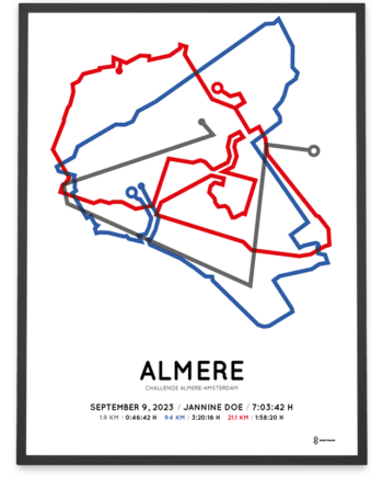 2023 challenge almere-amsterdam middle distance sportymaps poster