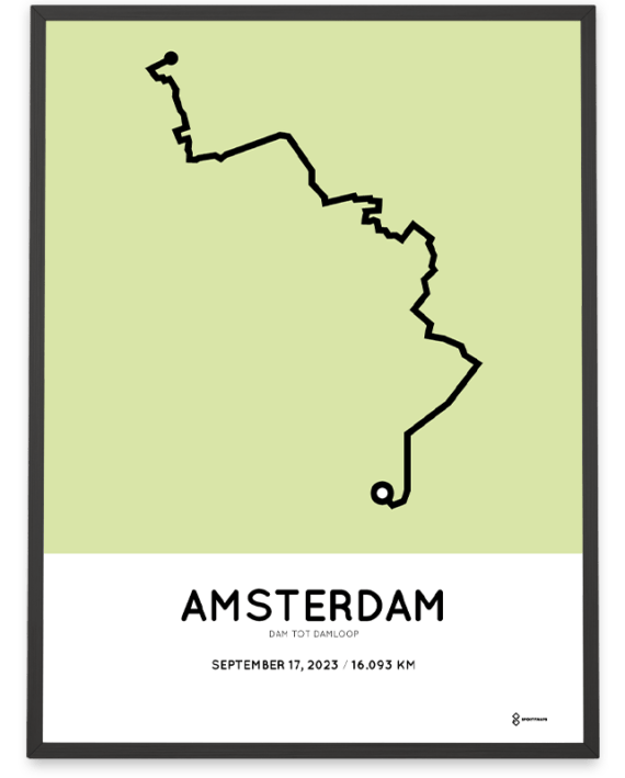 2023 dam tot damloop Sportymaps parcours poster