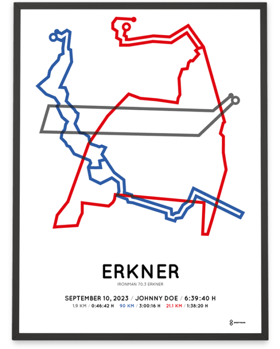 2023 ironman 70.3 erkner strecke poster