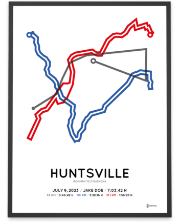 2023 ironman 70.3 muskoka Sportymaps course poster