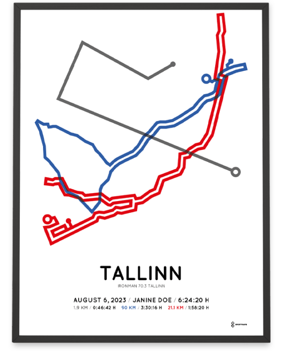 2023 ironman 70.3 Tallinn parcours poster