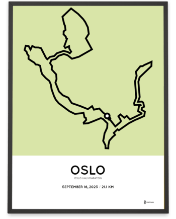 2023 oslo halvmaraton course poster