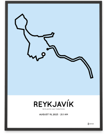 2023 reykjavik half marathon sportymaps poster