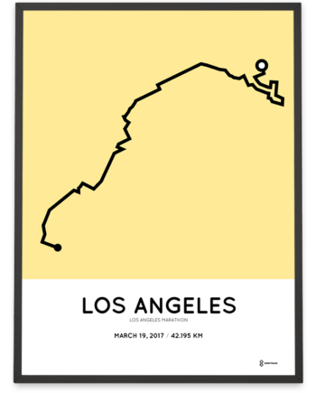 2017 Los Angeles marathon Sportymaps routemap poster