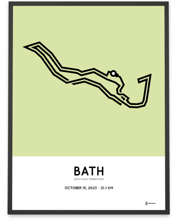 2023 Bath half marathon Sportymaps poster